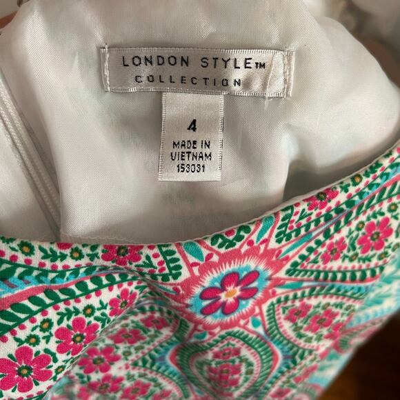 London Style Paisley Shift Dress - Size 4 - Picture 8 of 14